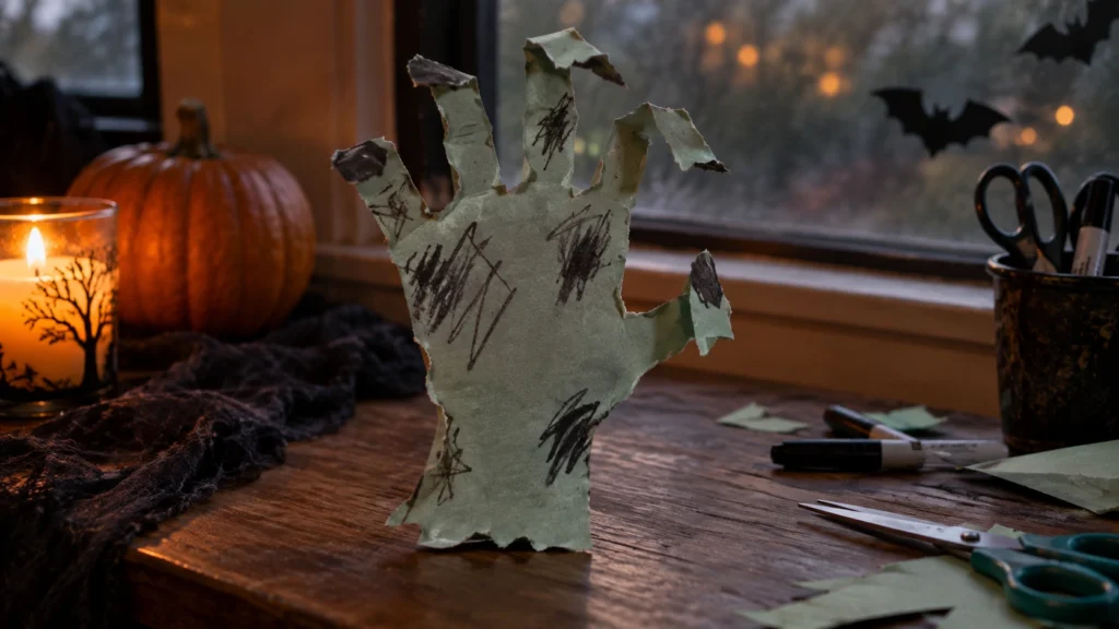 6. Paper Zombie Hand Craft