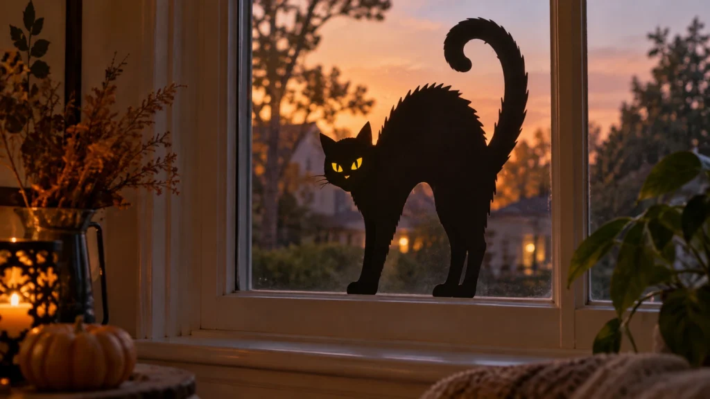 5. Black Cat Silhouette Cutout