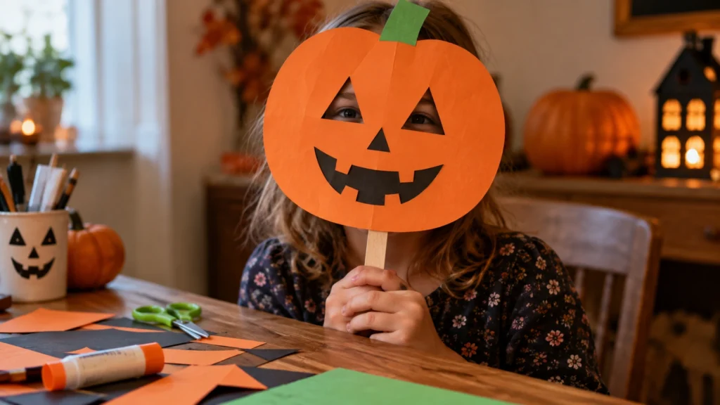 12. Pumpkin Face Paper Mask
