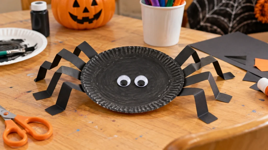 26. Paper Plate Spider Craft