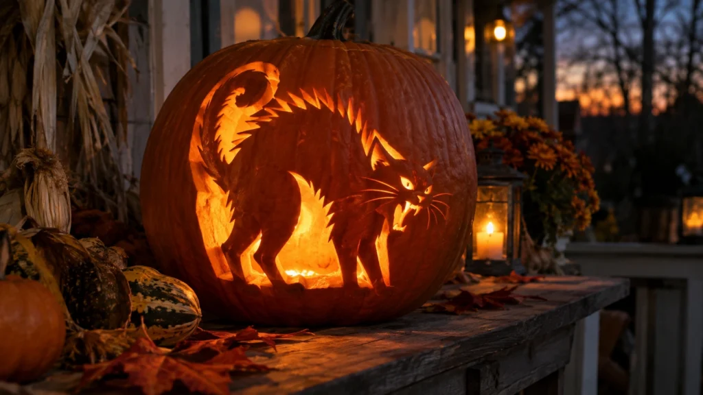 12. Cat With Arched Spine And Hiss