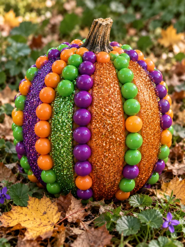25. Gumball And Glitter Pumpkin