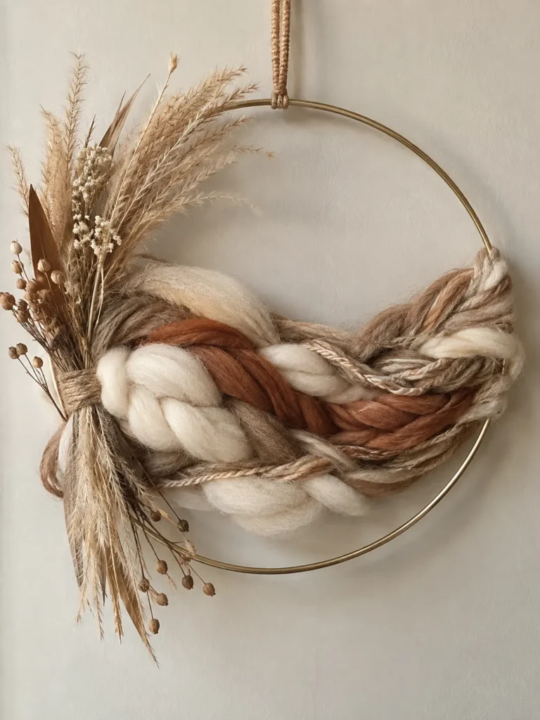 9. Woven Fiber Hoop Wreath