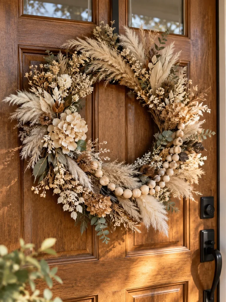 22. Wooden Bead Garland Wreath