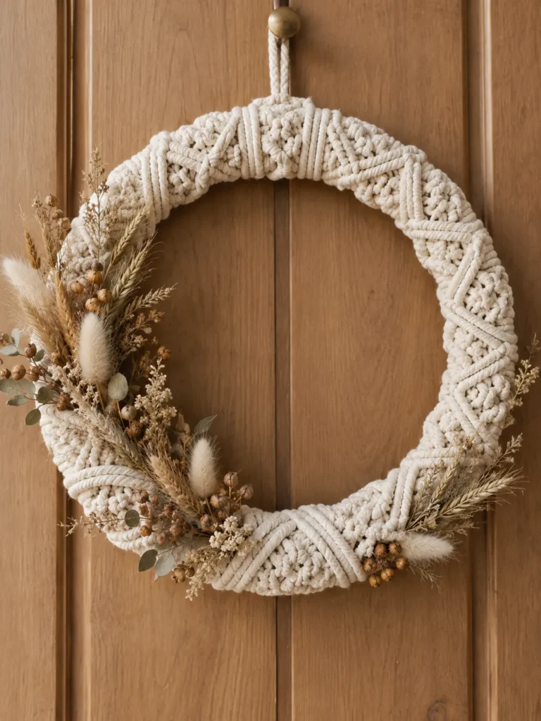 7. Macrame Wrapped Wreath