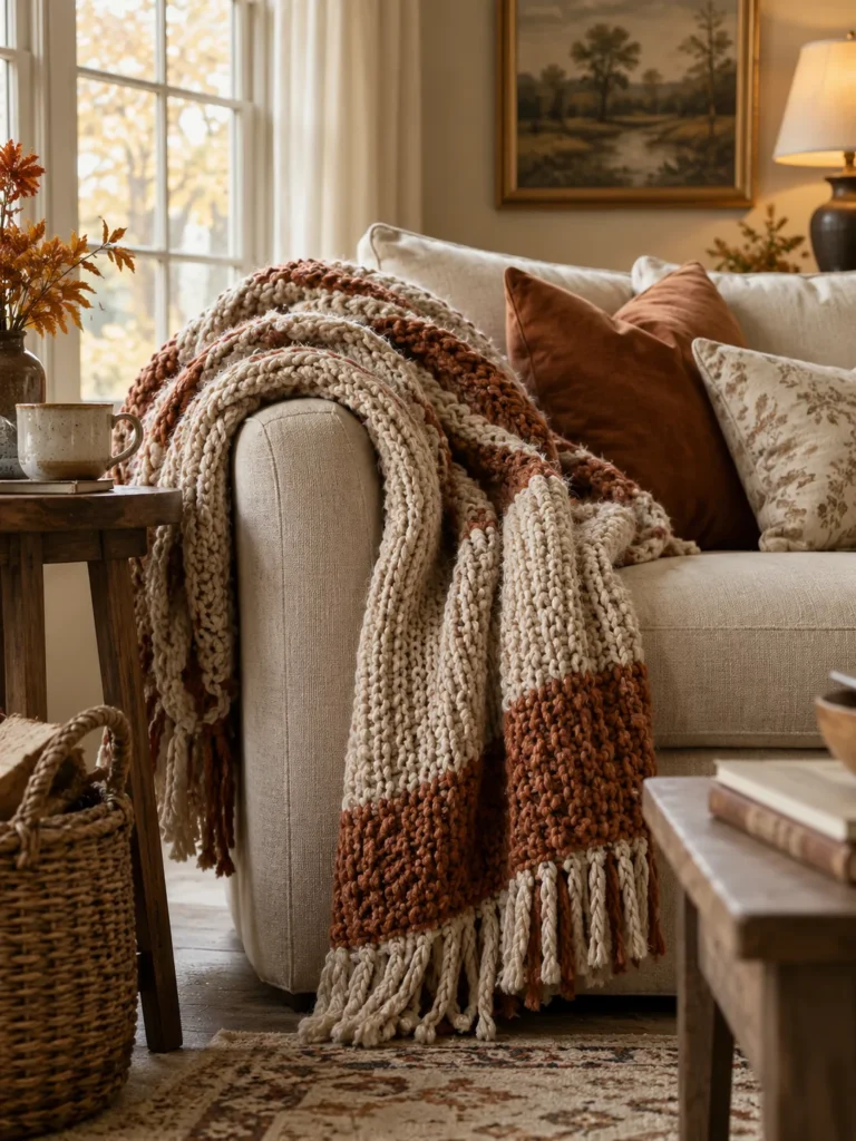1. Knit Throw Blanket Layer