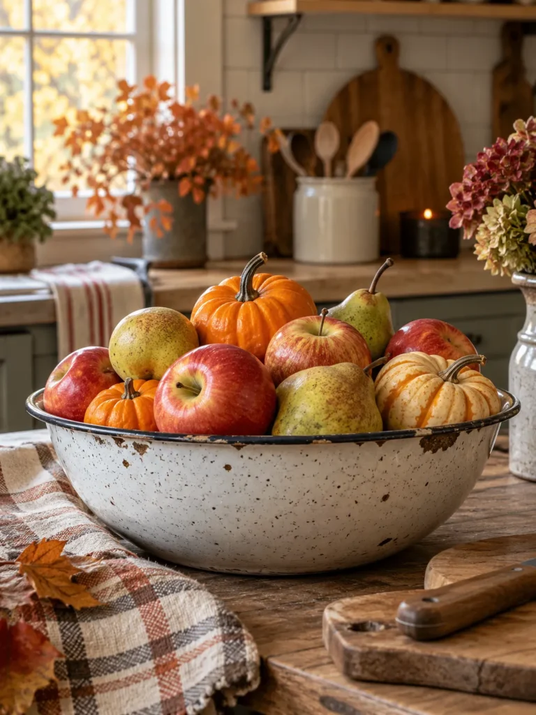 20. Enamelware Bowl Fruit Display