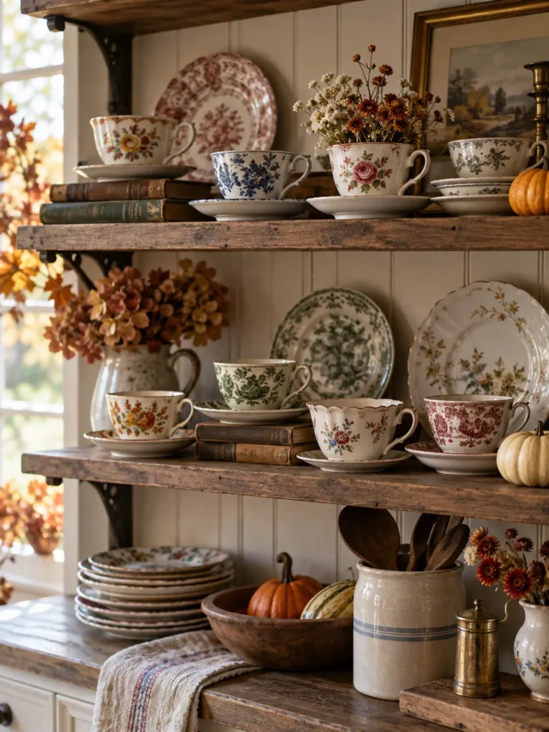14. Mismatched Teacup Display