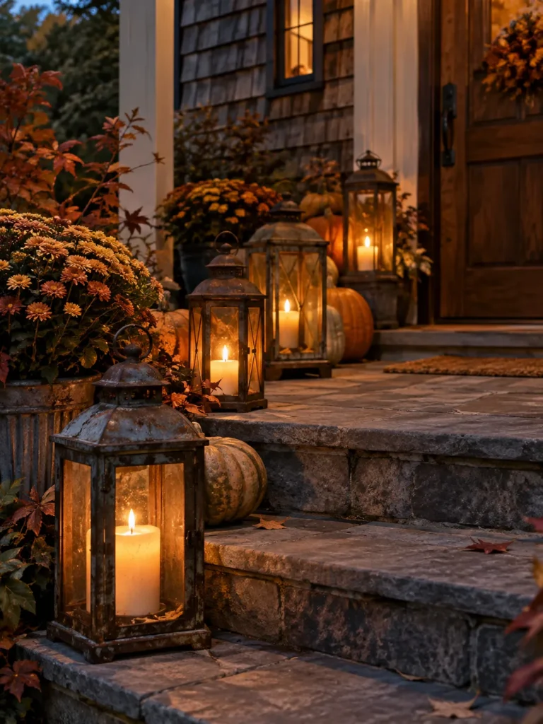 28. Rustic Lantern Row