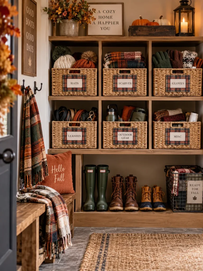 30. Plaid Storage Bin Labels