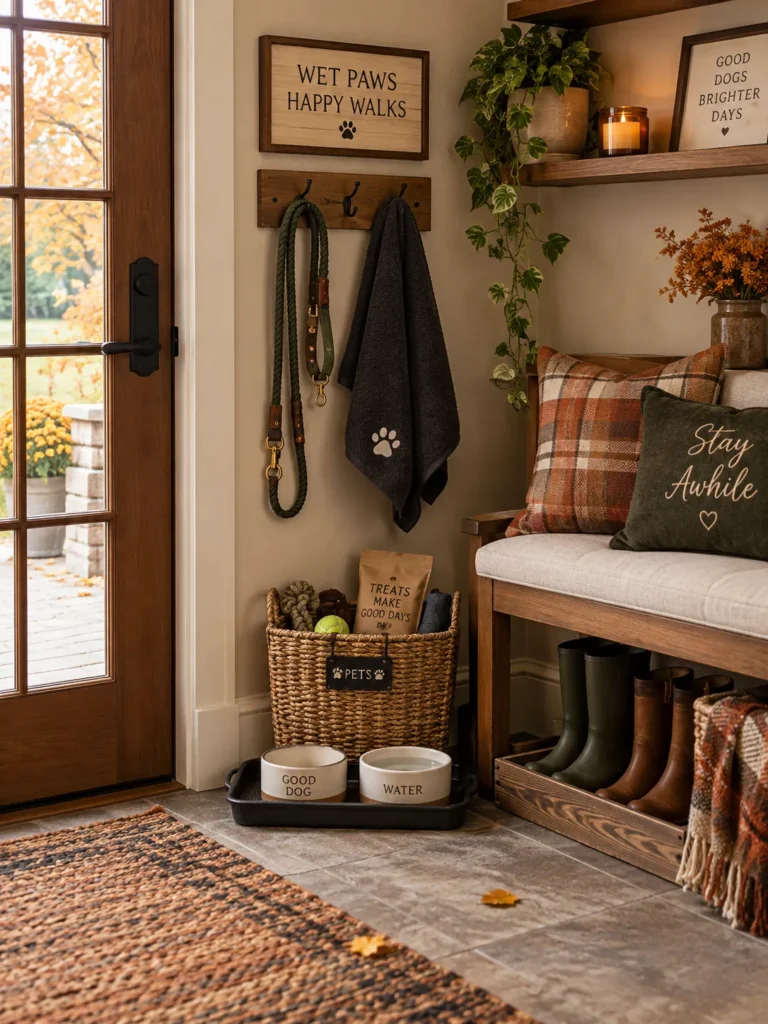 24. Pet Leash And Towel Station