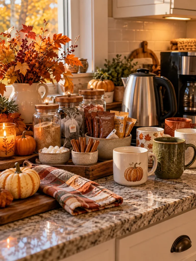 13. Set Up A Cozy Drink Station