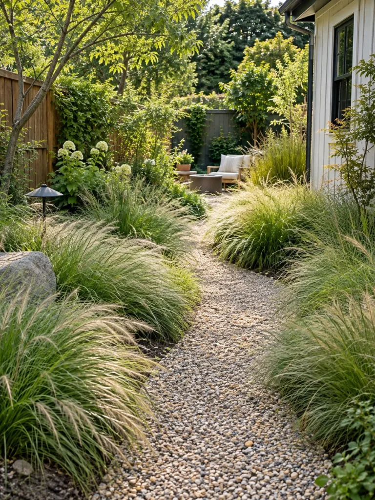 1. Mix Grass With A Gravel Pathway Ornamental Grass Landscaping Ideas