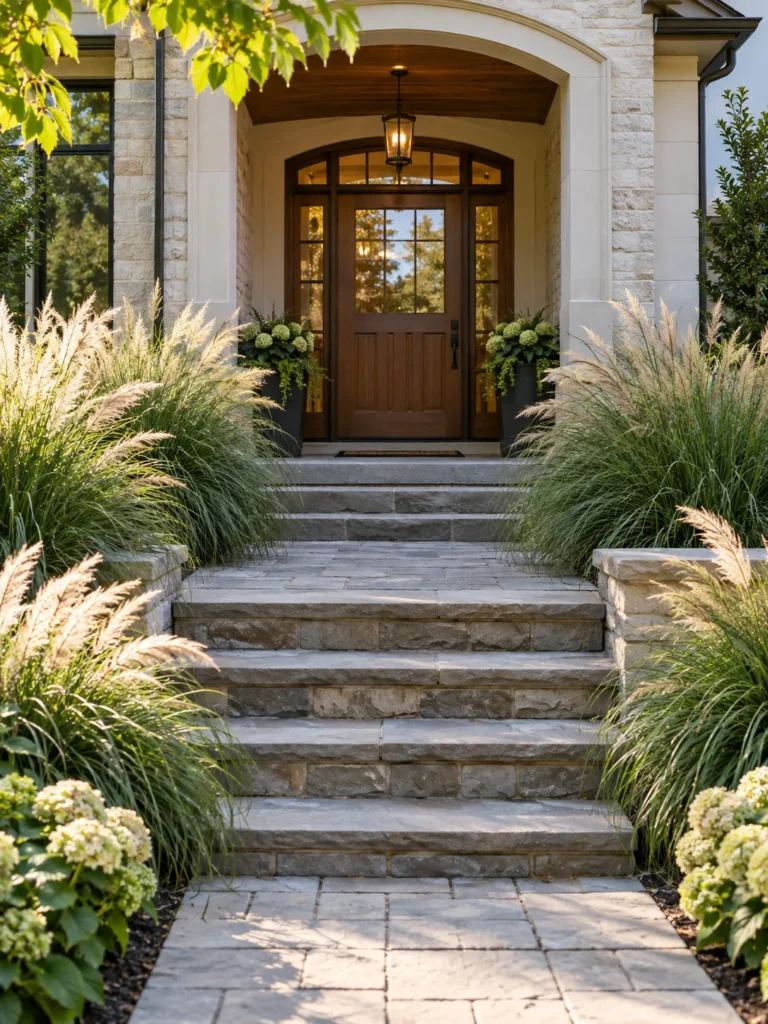 12. Grass Framing The Entrance Steps
