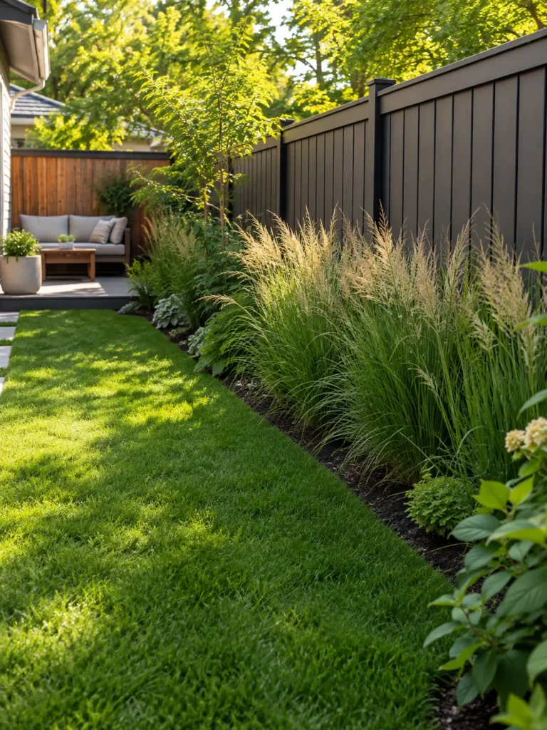 3. Grass Border Along The Fence