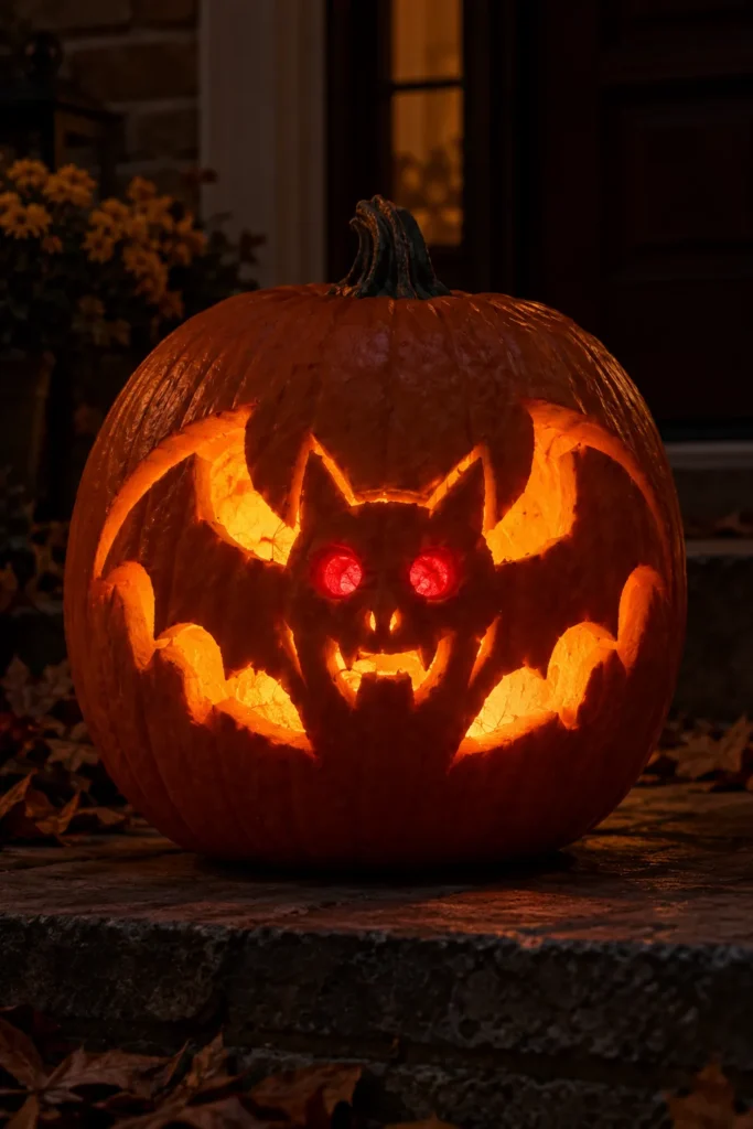 10. Bat Face With Red Glowing Eyes