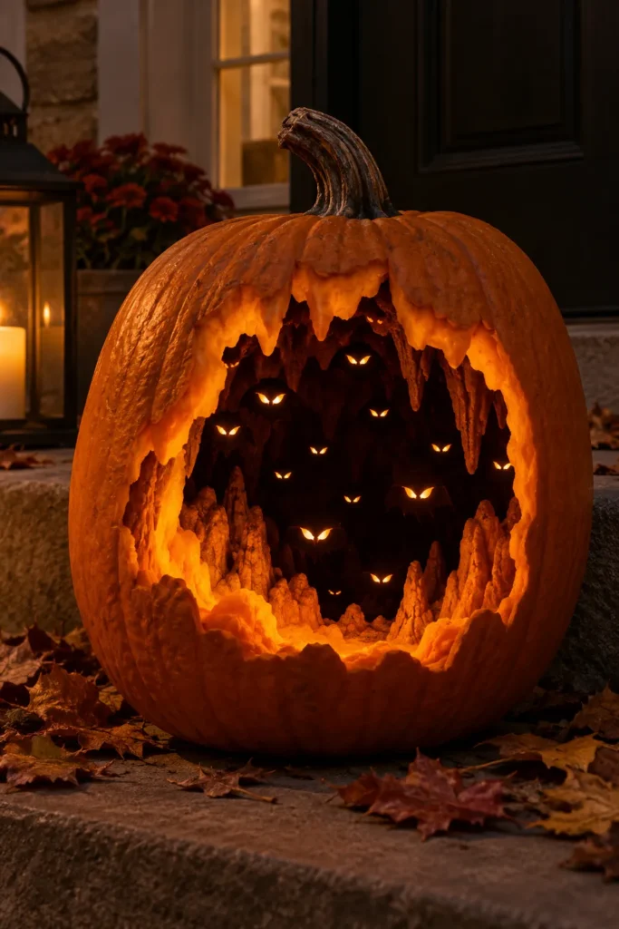 12. Dark Bat Cave With Peeking Eyes