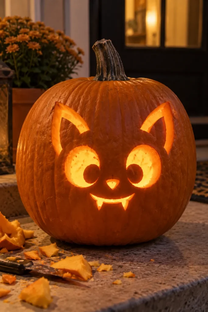 2. Cute Single Bat Face Cutout