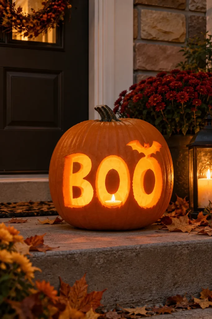 22. BOO Letters With a Bat on Top