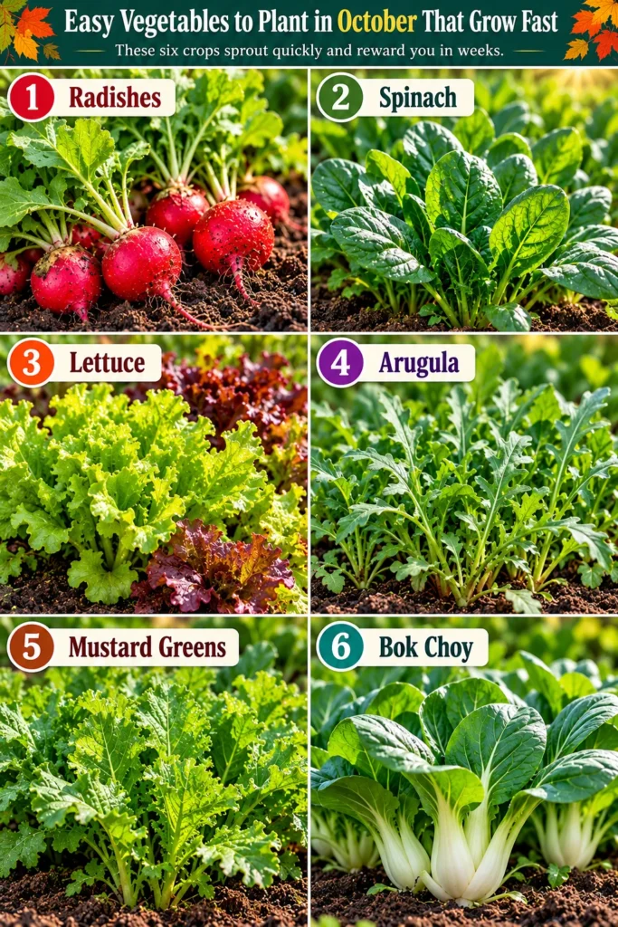 Easy Vegetables to Plant in October That Grow Fast