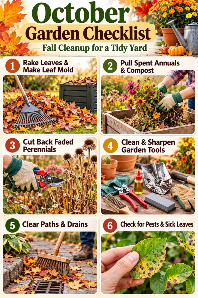 October Garden Checklist for Fall Cleanup and a Tidy Yard