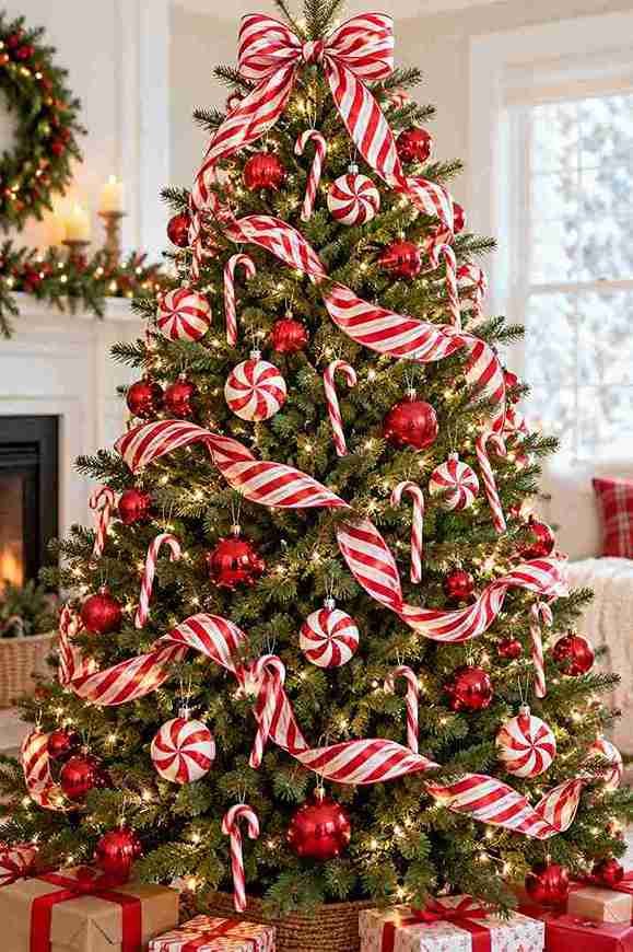 21. Candy Cane Striped Ribbon
