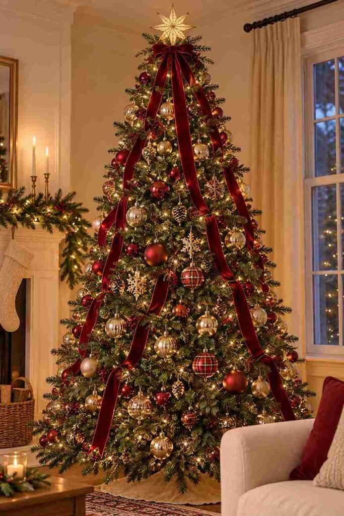 5. Velvet Ribbon Cascade From the Topper