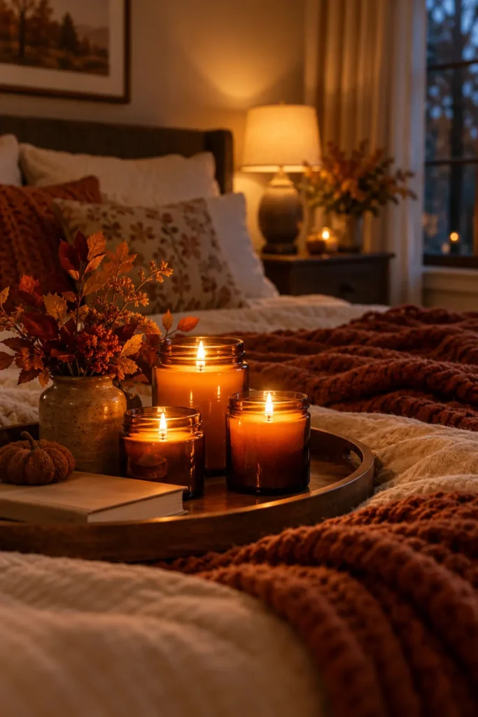 20. Burn Candles in Amber Glass Jars