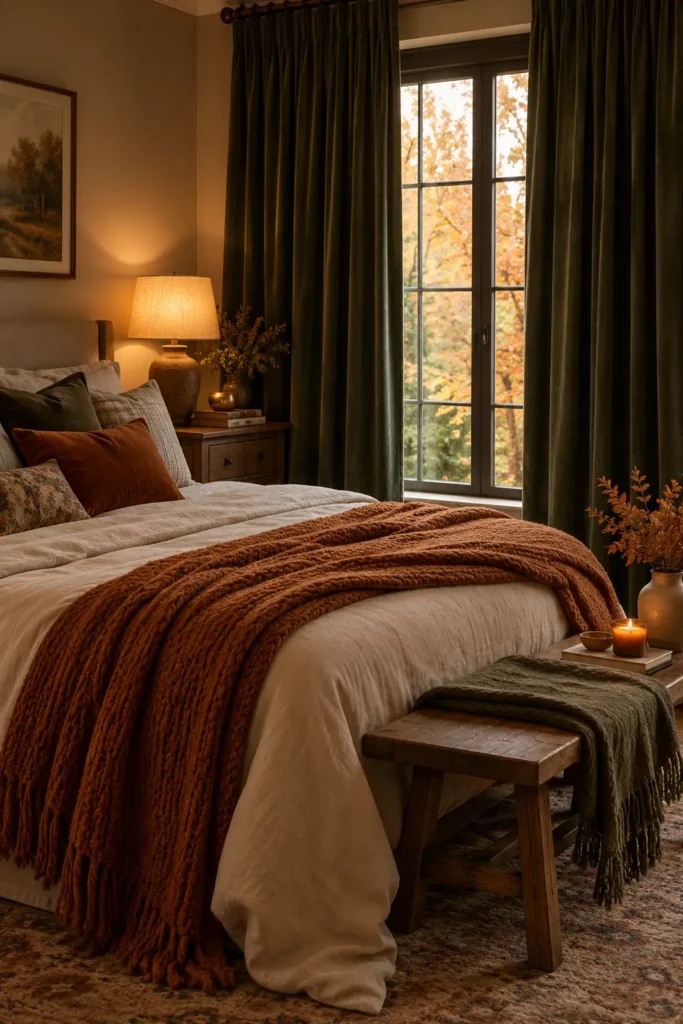 24. Hang Heavy Curtains in Deep Tones