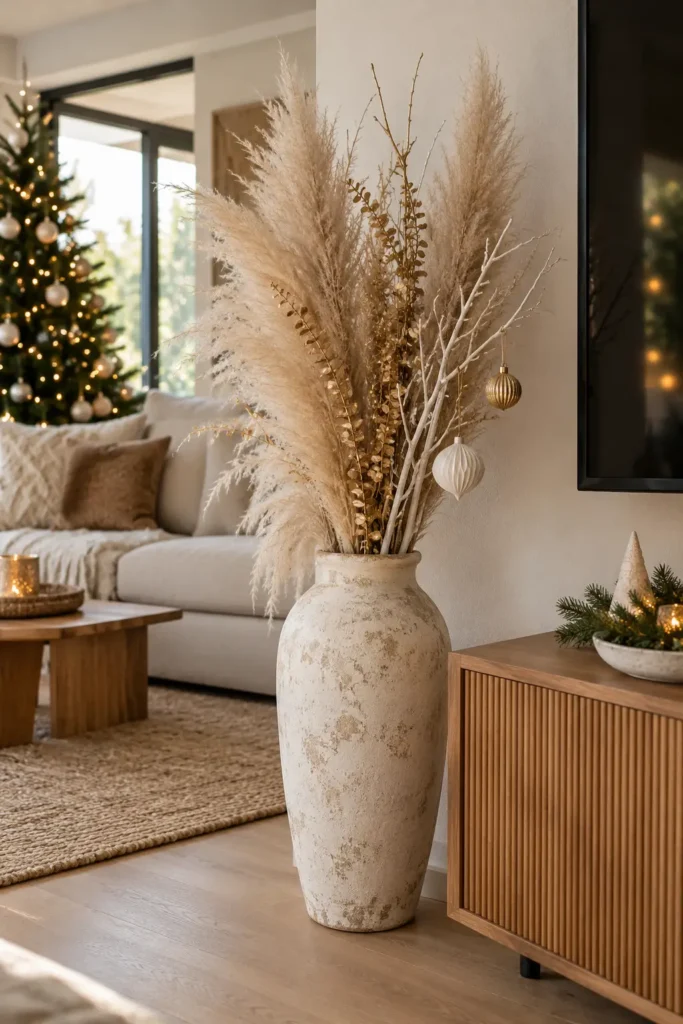 16. Pampas Grass Christmas Vase