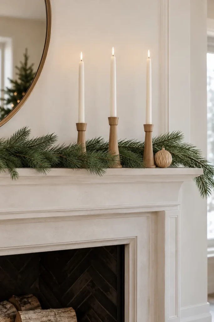 15. Minimal Mantel with Three Candles