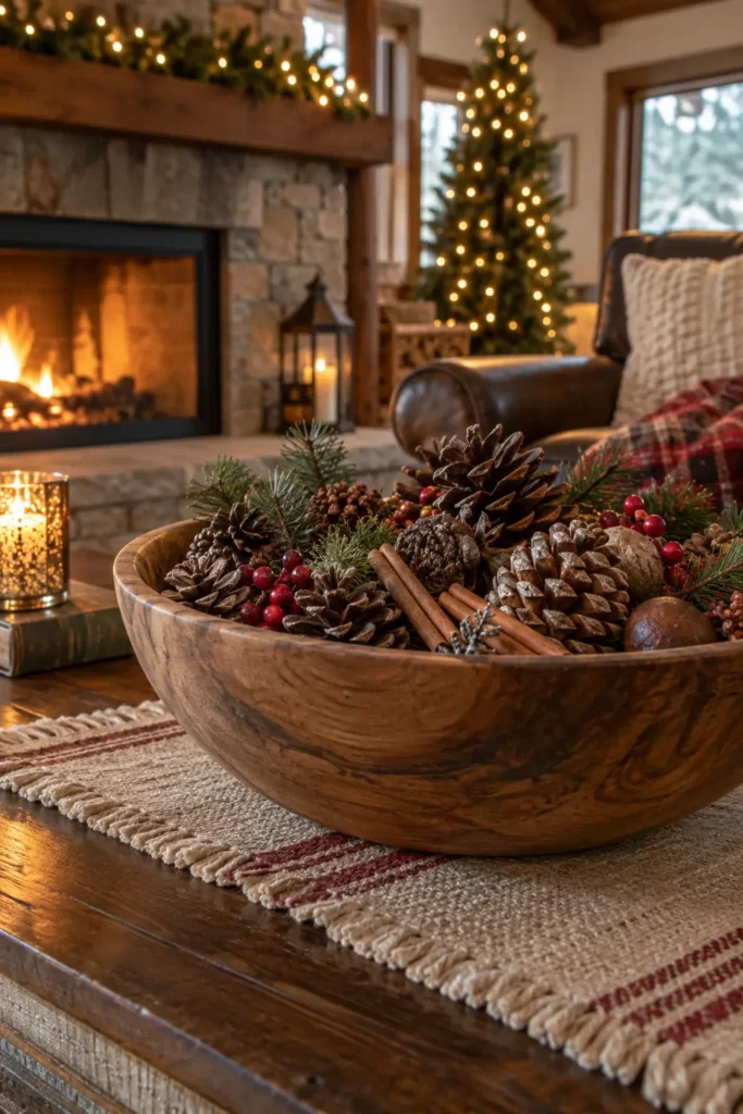 12. Cinnamon Stick and Pinecone Bowl