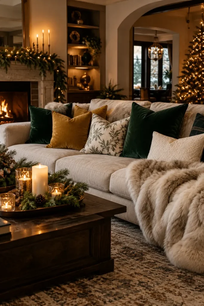 28. Emerald Velvet Pillow Layers