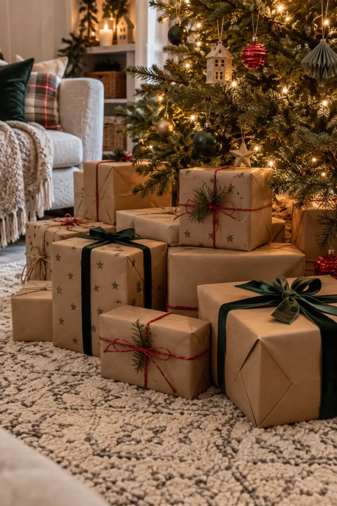 21. Brown Paper Wrapped Gift Boxes