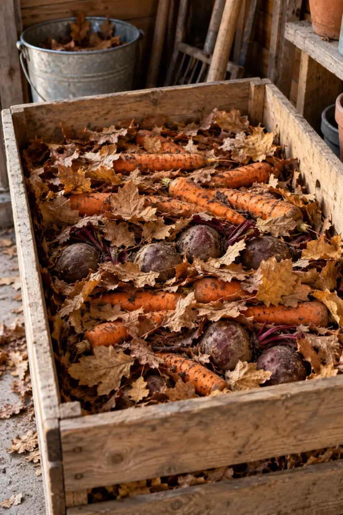 17. Store Root Crops in Leaves