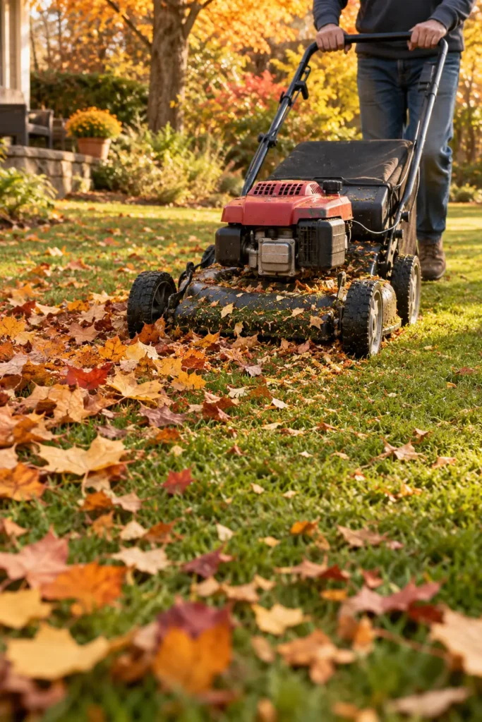 25. Mow Leaves Into the Lawn