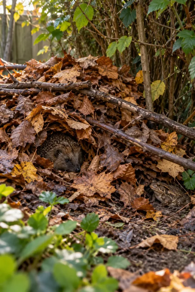 21. A Leaf Pile Shelter for Wildlife