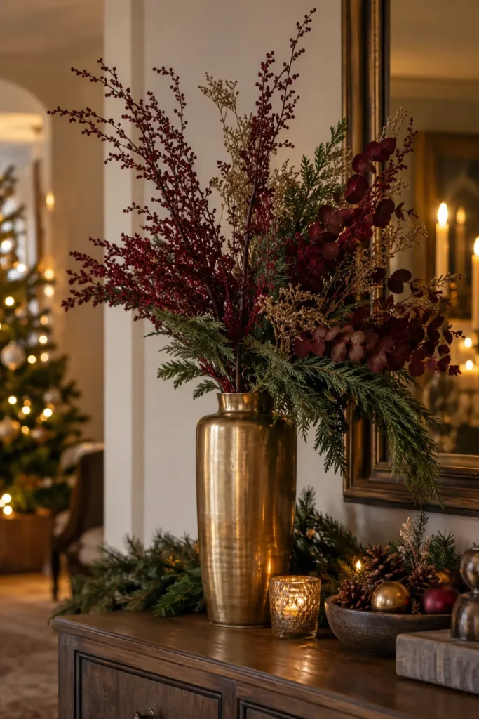 8. Dried Burgundy Floral Vase