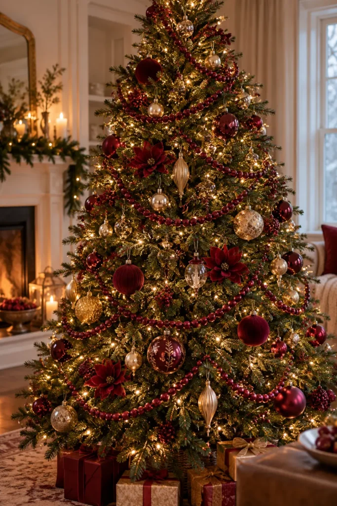 4. Burgundy Glass Bead Garland