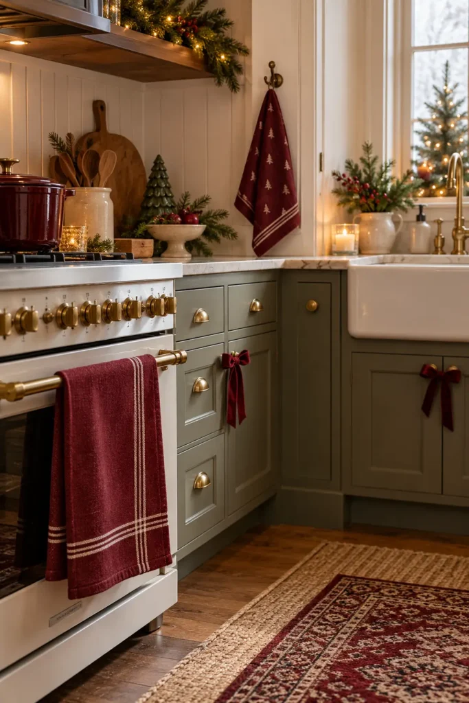 12. Burgundy Kitchen Tea Towels