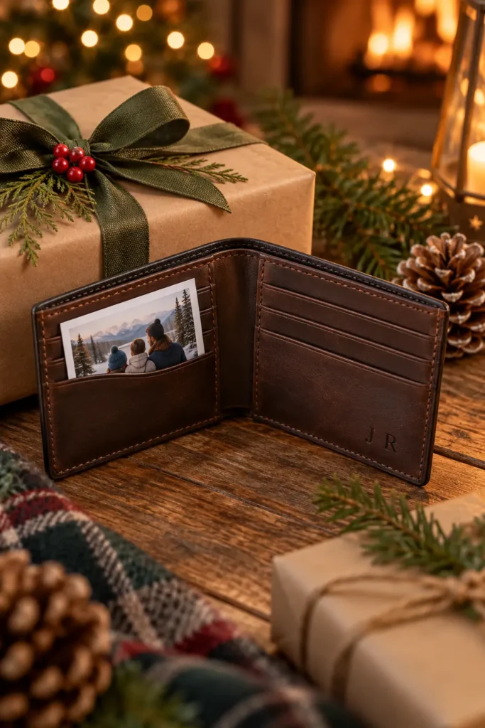 2. Engraved Leather Wallet