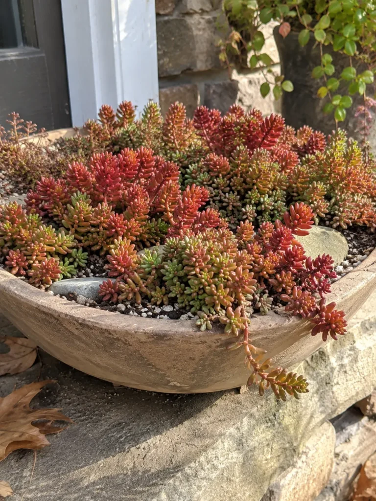 5. Sedum Succulent Fall Pot