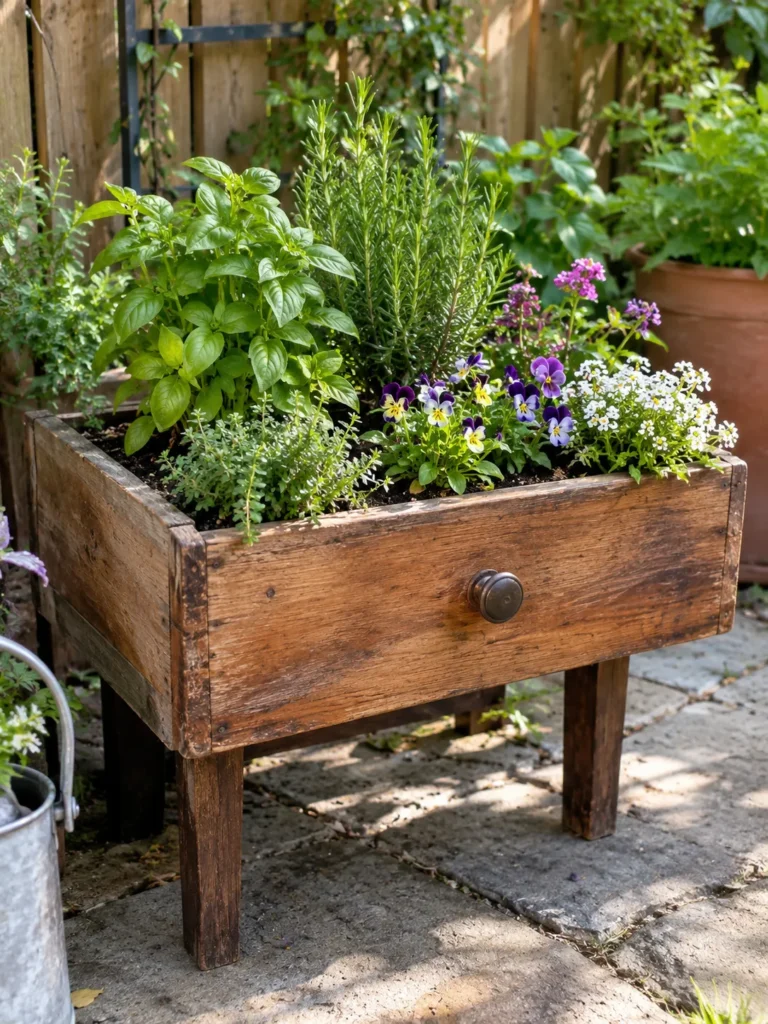 10. Recycled Drawer Planter