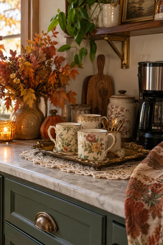 12. Vintage Mugs and an Antique Tray