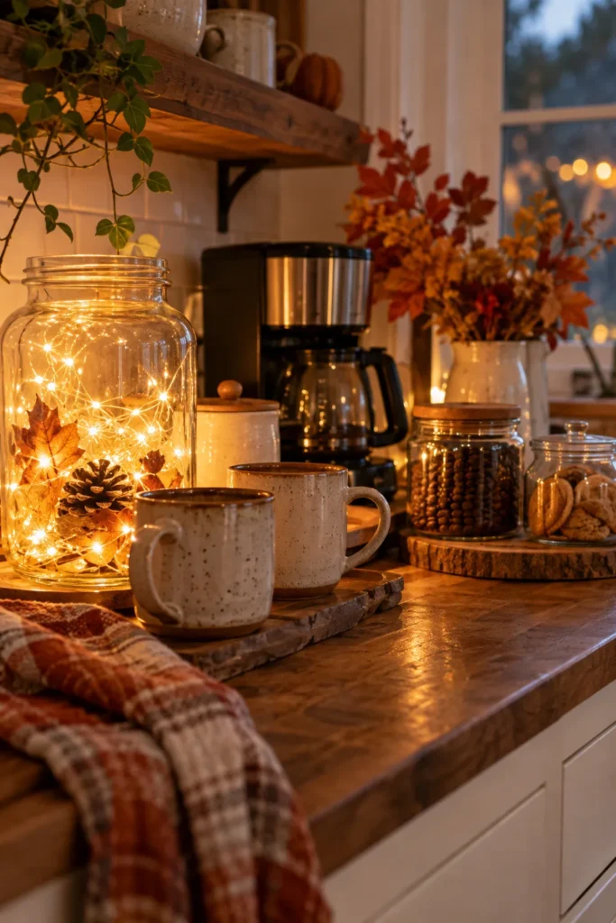 9. Warm Fairy Lights and Glass Jars