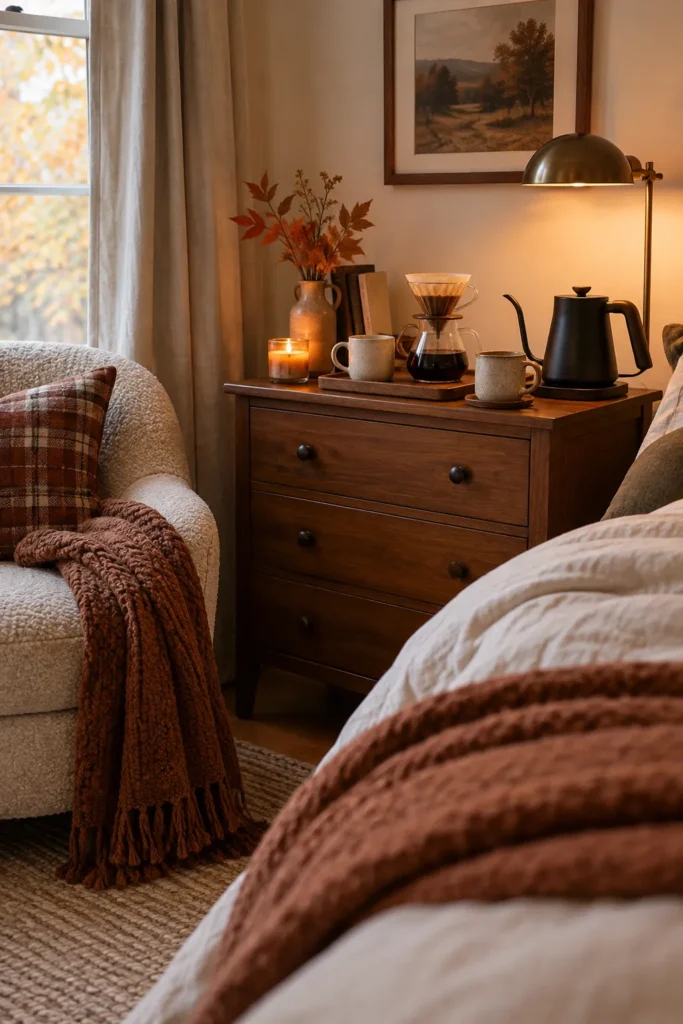 6. A Mini Coffee Bar in Your Bedroom