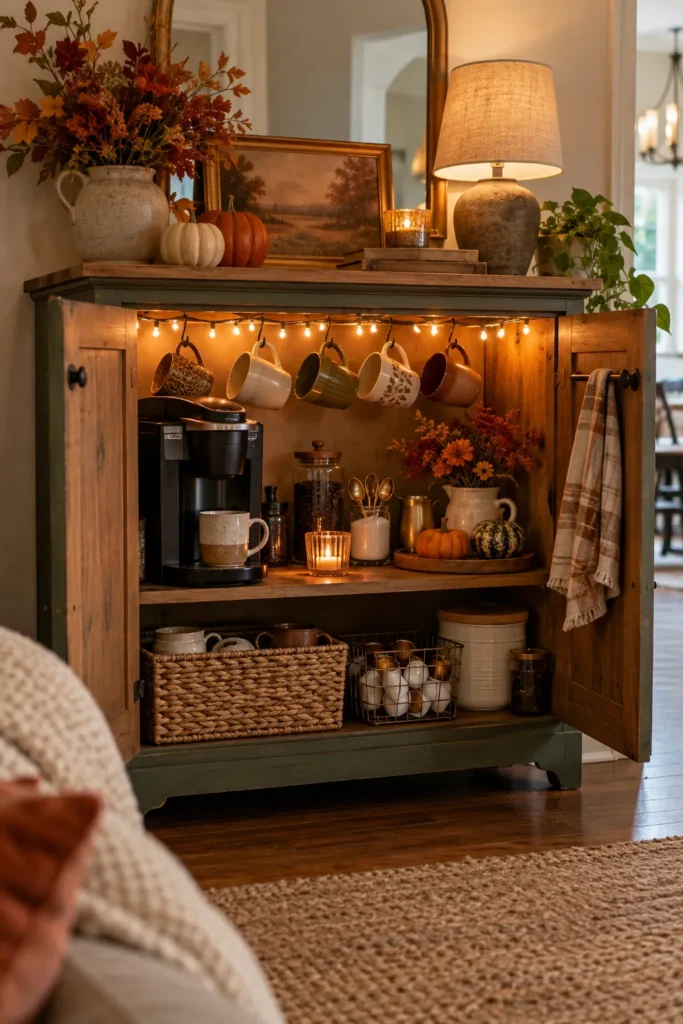 4. Turn a Small Cabinet Into a Coffee Nook