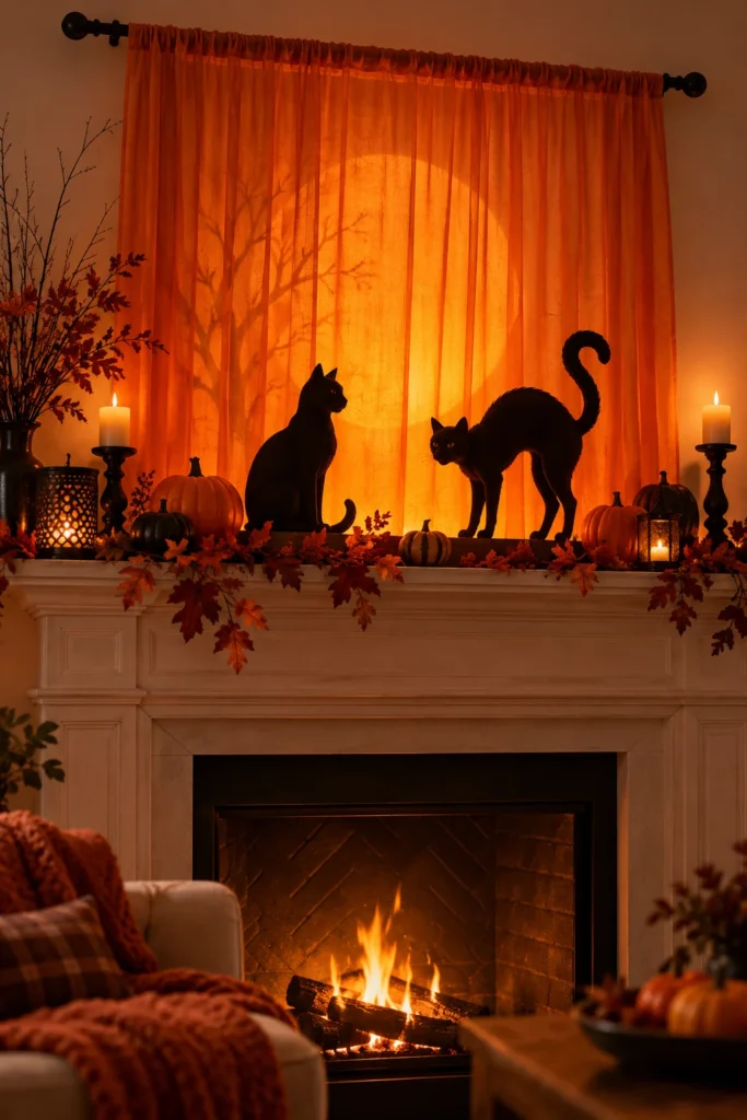 12. Black Cats Against a Sheer Orange Sunset