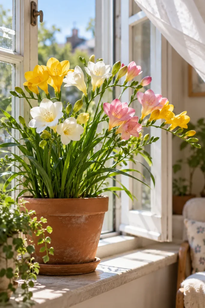 11. Fragrant Freesia by the Window