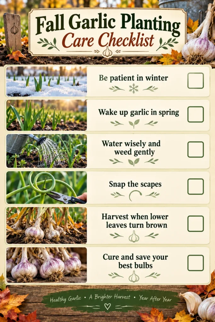 Fall Garlic Planting Care From Winter Sleep to Harvest Day